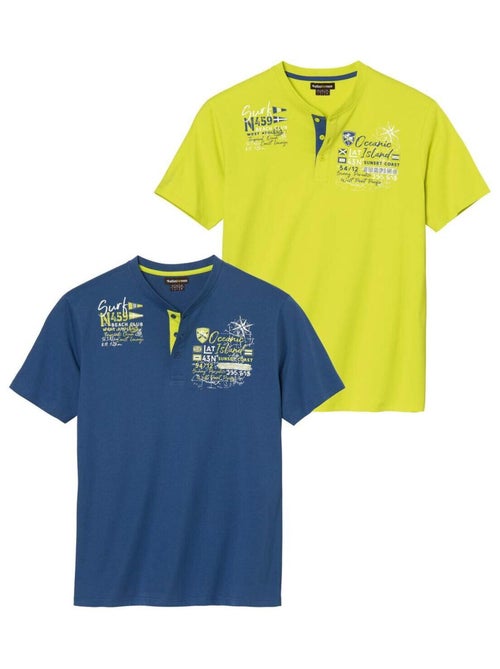 Set van 2 t-shirts met knopenhals - atlas for men - Kiabi Set van 2 t-shirts met knopenhals - atlas for men - Kiabi