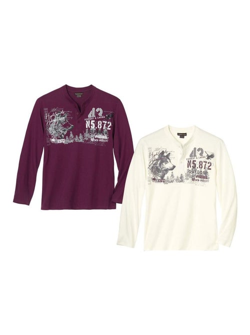 Set van 2 T-shirts met knopenhals - ATLAS FOR MEN - Kiabi Set van 2 T-shirts met knopenhals - ATLAS FOR MEN - Kiabi