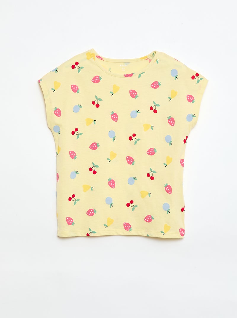 Set van 2 T-shirts met korte mouwen - 2 stuks Geel - Kiabi