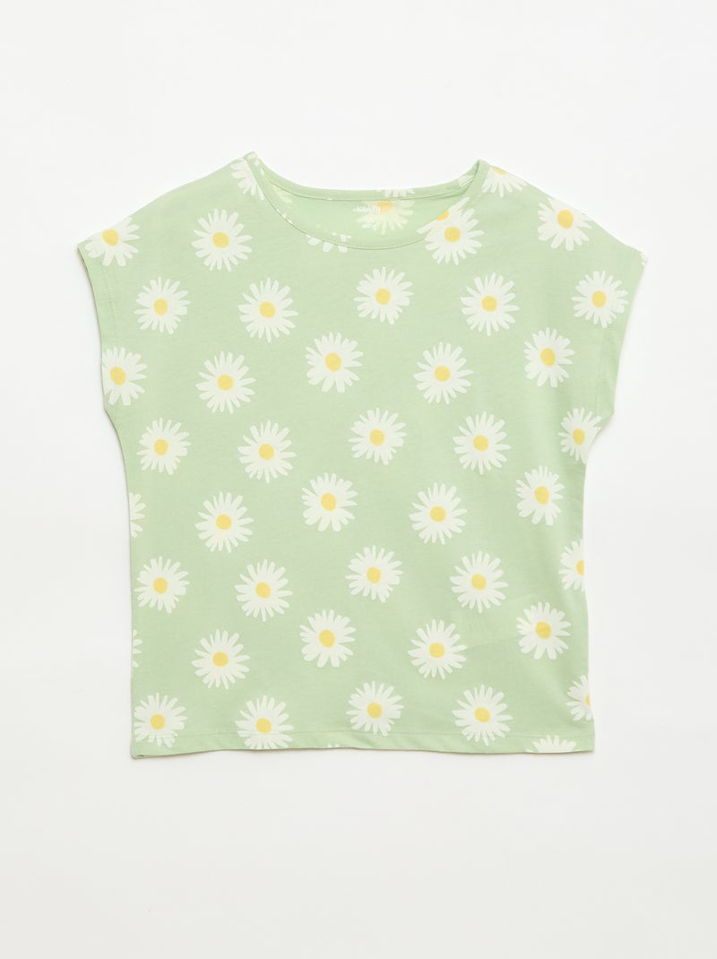 Set van 2 T-shirts met korte mouwen - 2 stuks Groen - Kiabi