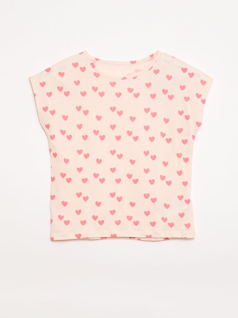 Set van 2 T-shirts met korte mouwen - 2 stuks Rose - Kiabi
