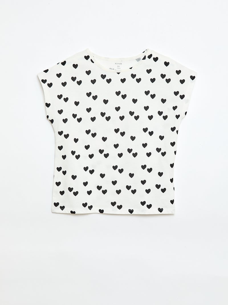 Set van 2 T-shirts met korte mouwen - 2 stuks Wit - Kiabi