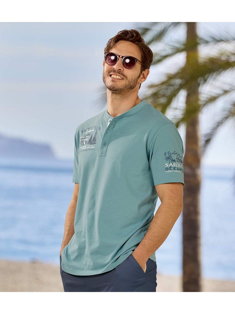 Set van 2 T-shirts met korte mouwen - ATLAS FOR MEN Wit Blauw - Kiabi