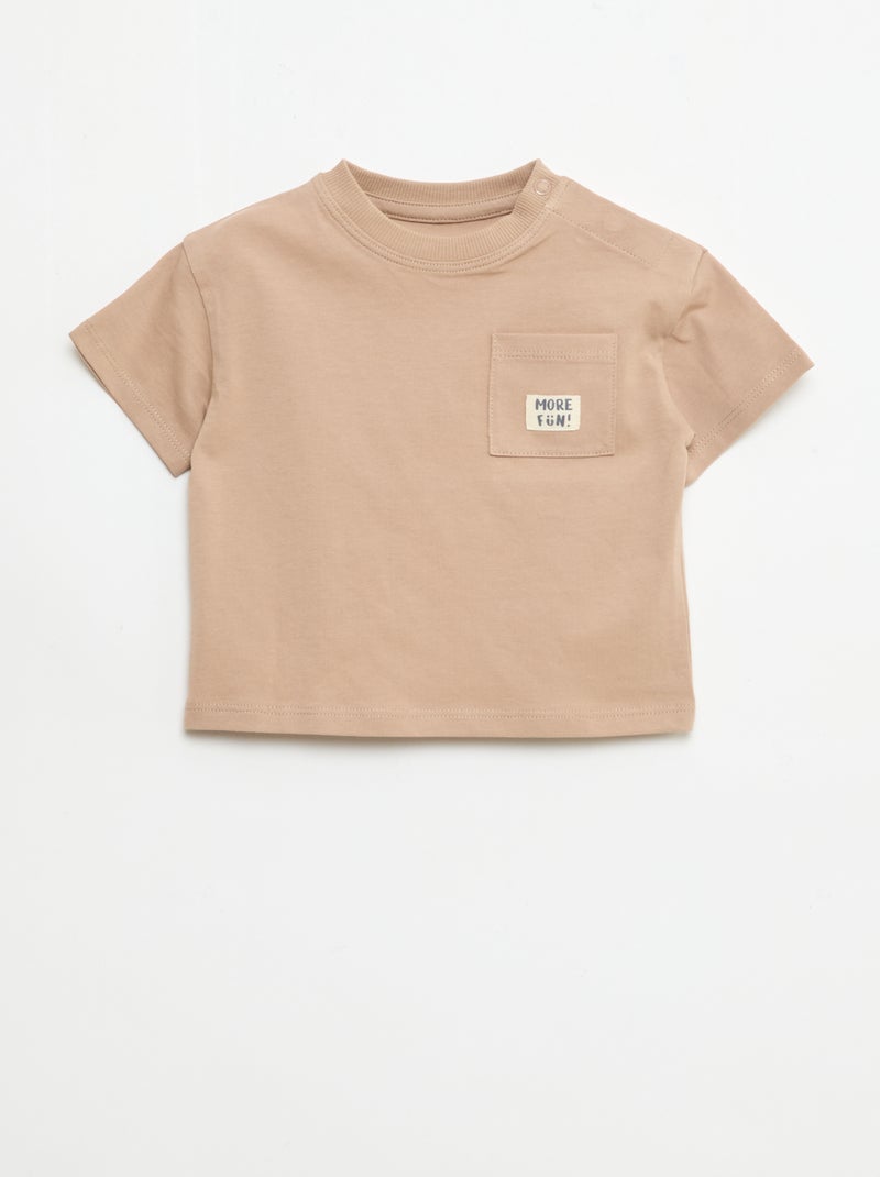 Set van 2 T-shirts met korte mouwen Biege - Kiabi