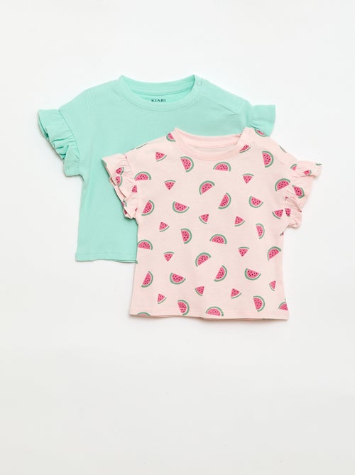 Set van 2 T-shirts met korte mouwen van jerseytricot - Kiabi