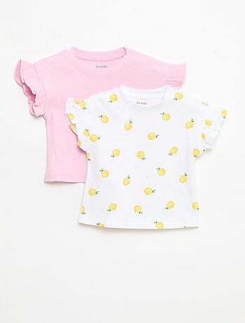 Set van 2 T-shirts met korte mouwen van jerseytricot
