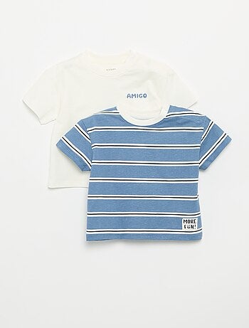 Set van 2 T-shirts met korte mouwen van katoenen jerseytricot