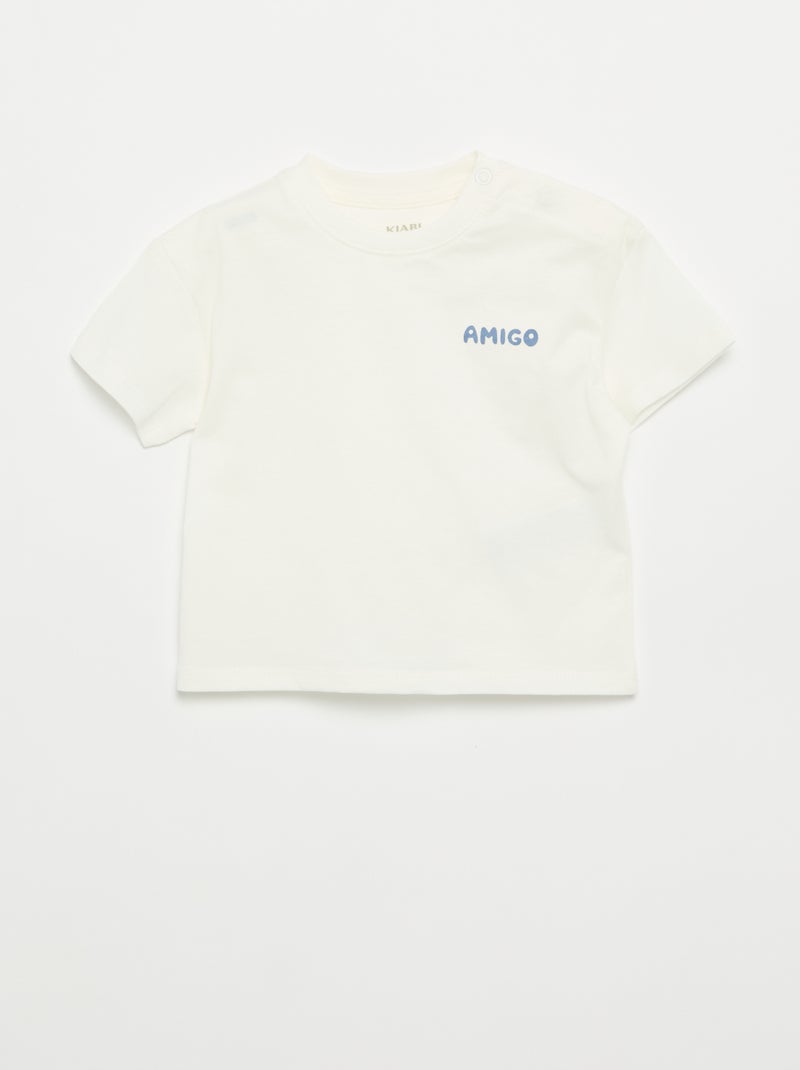 Set van 2 T-shirts met korte mouwen van katoenen jerseytricot Blauw - Kiabi