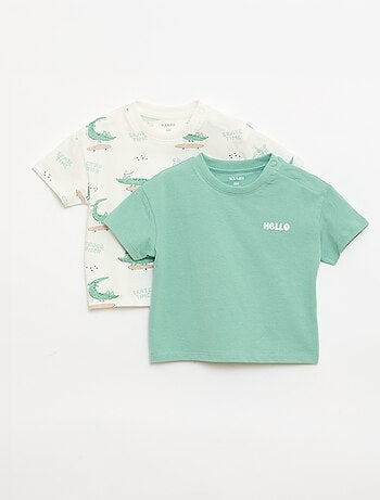 Set van 2 T-shirts met korte mouwen van katoenen jerseytricot