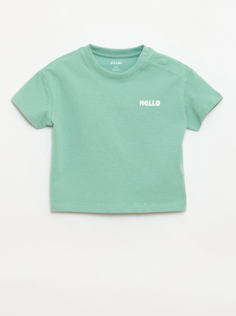 Set van 2 T-shirts met korte mouwen van katoenen jerseytricot Wit - Kiabi