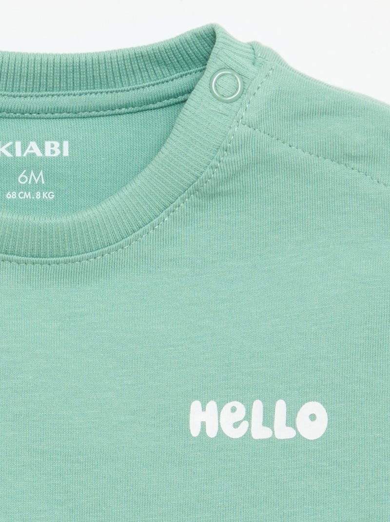 Set van 2 T-shirts met korte mouwen van katoenen jerseytricot Wit - Kiabi