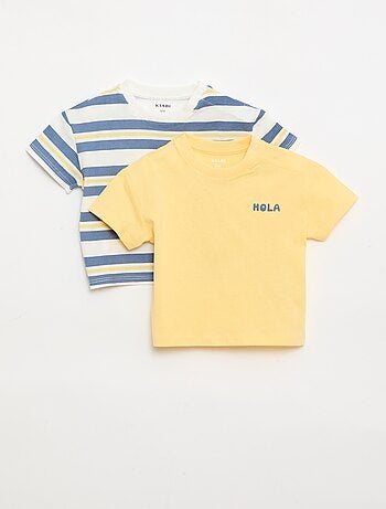 Set van 2 T-shirts met korte mouwen van katoenen jerseytricot