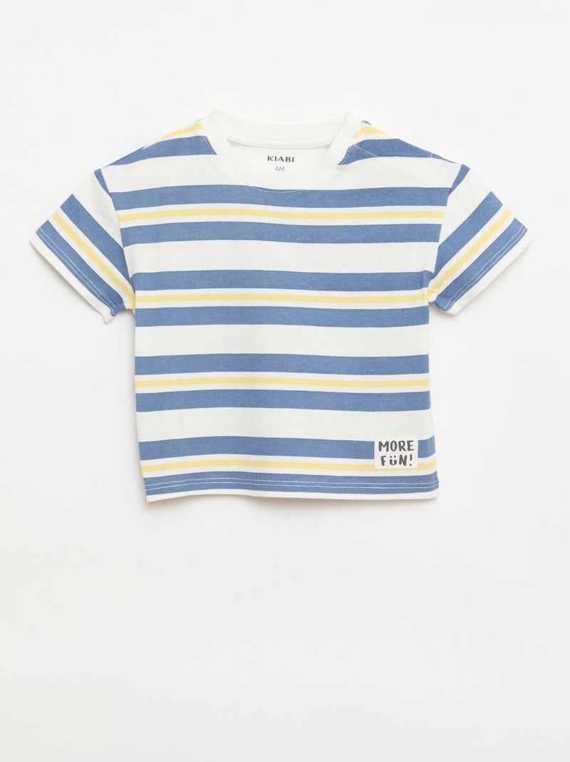 Set van 2 T-shirts met korte mouwen van katoenen jerseytricot Wit - Kiabi