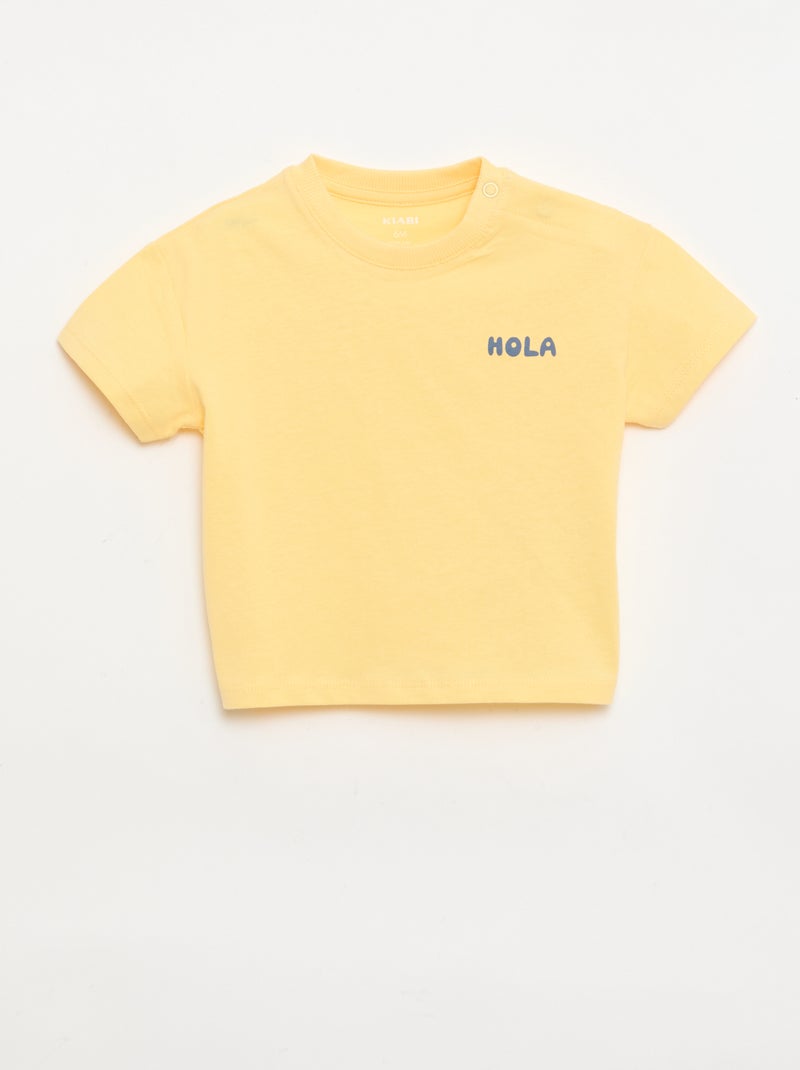 Set van 2 T-shirts met korte mouwen van katoenen jerseytricot Wit - Kiabi