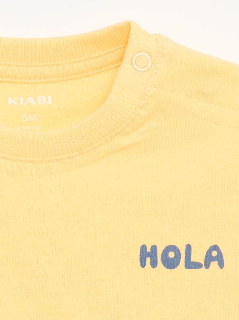 Set van 2 T-shirts met korte mouwen van katoenen jerseytricot Wit - Kiabi