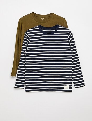 Set van 2 T-shirts met lange mouwen