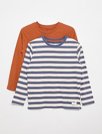 Set van 2 T-shirts met lange mouwen