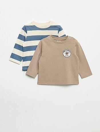 Set van 2 T-shirts met lange mouwen