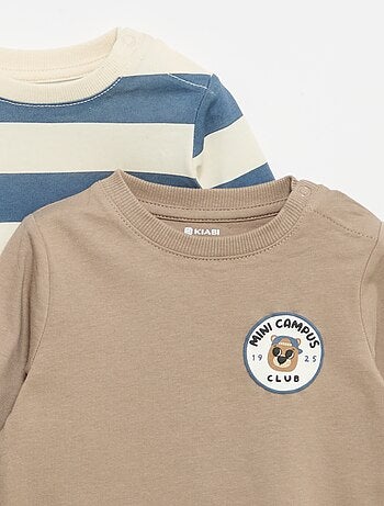 Set van 2 T-shirts met lange mouwen