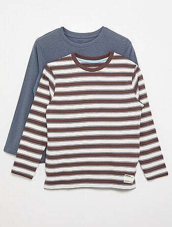 Set van 2 T-shirts met lange mouwen