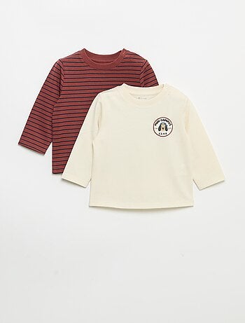 Set van 2 T-shirts met lange mouwen