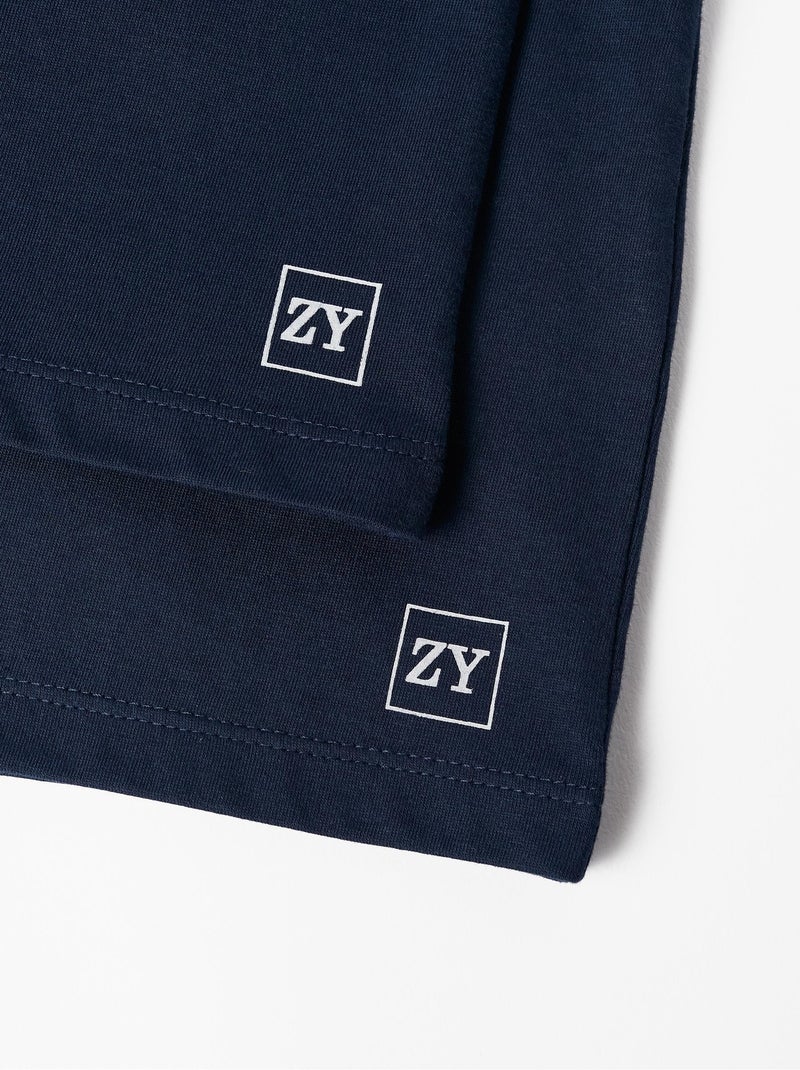 Set van 2 t-shirts met lange mouwen Donkerblauw - Kiabi