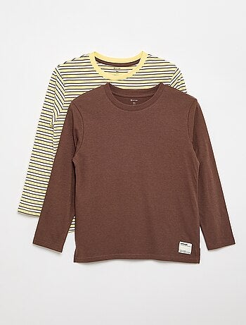 Set van 2 T-shirts met lange mouwen
