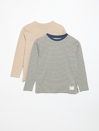 Set van 2 T-shirts met lange mouwen