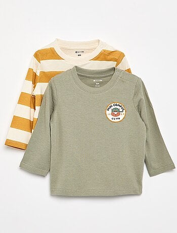 Set van 2 T-shirts met lange mouwen