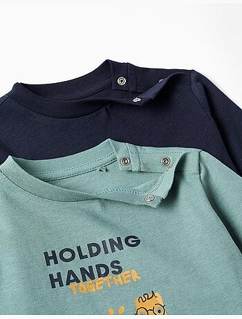 Set van 2 t-shirts met lange mouwen met prints