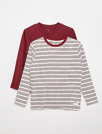Set van 2 T-shirts met lange mouwen