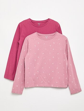 Set van 2 T-shirts met lange mouwen
