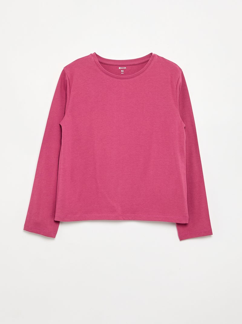 Set van 2 T-shirts met lange mouwen Rose - Kiabi