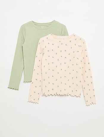 Set van 2 T-shirts met lange mouwen