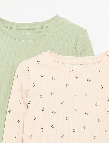 Set van 2 T-shirts met lange mouwen