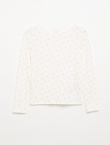 Set van 2 T-shirts met lange mouwen van fantasietricot