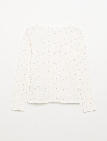 Set van 2 T-shirts met lange mouwen van fantasietricot