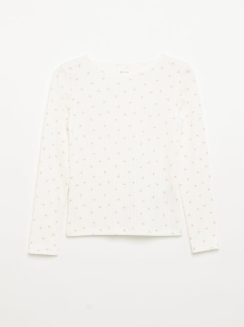Set van 2 T-shirts met lange mouwen van fantasietricot - Kiabi