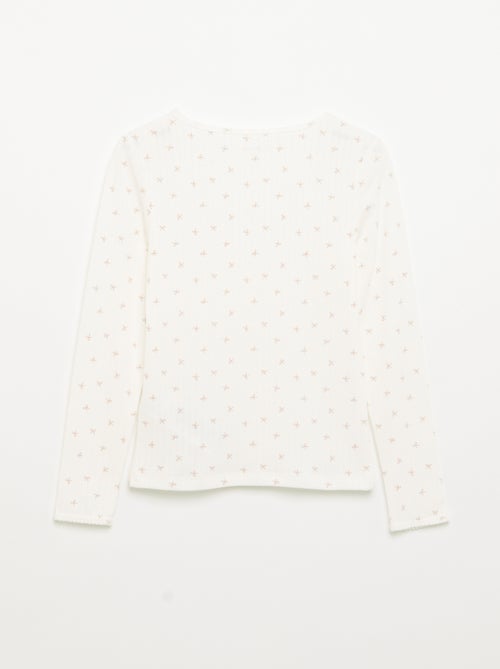 Set van 2 T-shirts met lange mouwen van fantasietricot - Kiabi