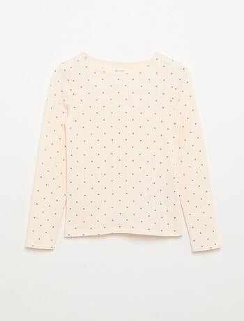 Set van 2 T-shirts met lange mouwen van fantasietricot