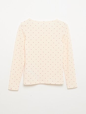 Set van 2 T-shirts met lange mouwen van fantasietricot