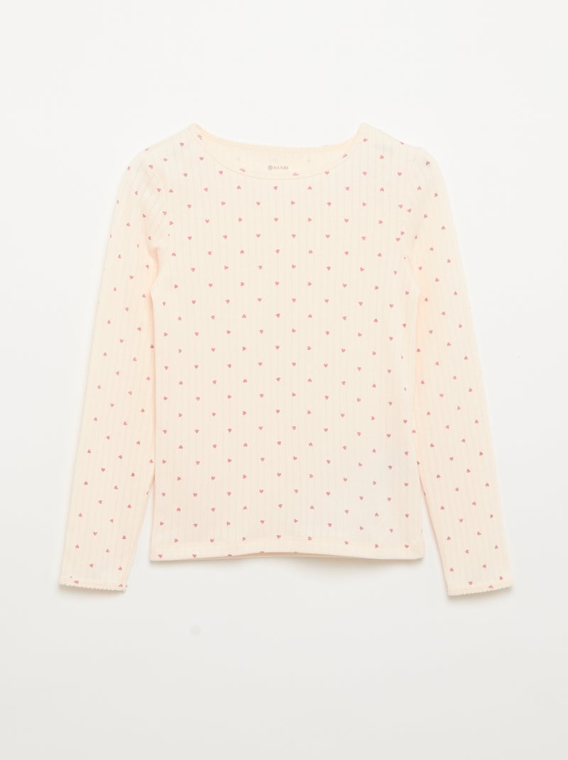 Set van 2 T-shirts met lange mouwen van fantasietricot Rose - Kiabi