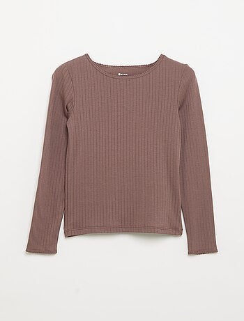 Set van 2 T-shirts met lange mouwen van fantasietricot