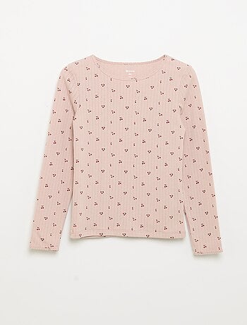 Set van 2 T-shirts met lange mouwen van fantasietricot