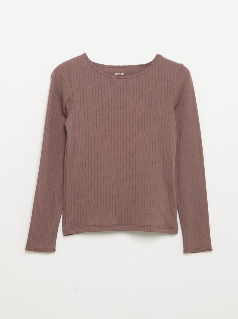 Set van 2 T-shirts met lange mouwen van fantasietricot Rose - Kiabi