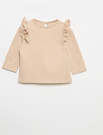 Set van 2 T-shirts met lange mouwen van katoenen jerseytricot