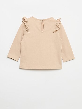 Set van 2 T-shirts met lange mouwen van katoenen jerseytricot