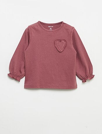 Set van 2 T-shirts met lange mouwen van katoenen jerseytricot
