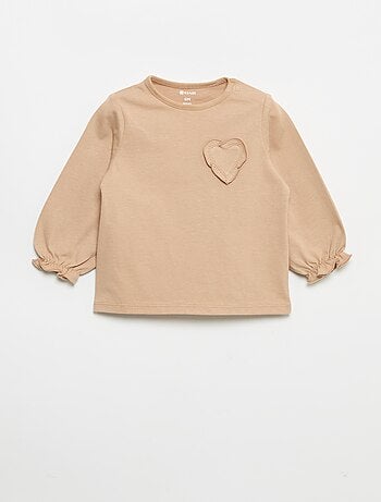 Set van 2 T-shirts met lange mouwen van katoenen jerseytricot