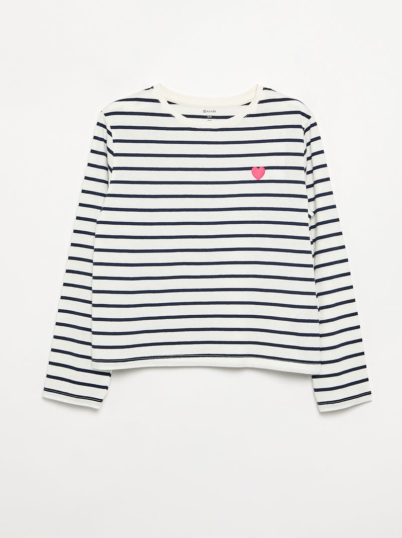 Set van 2 T-shirts met lange mouwen Wit - Kiabi